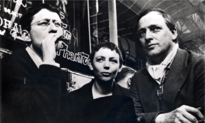 Guy Debord (left), Michèle Bernstein and Asger Jorn in Paris 196.